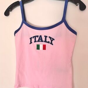 Edikted Pink Italy Tank with Blue Accents
